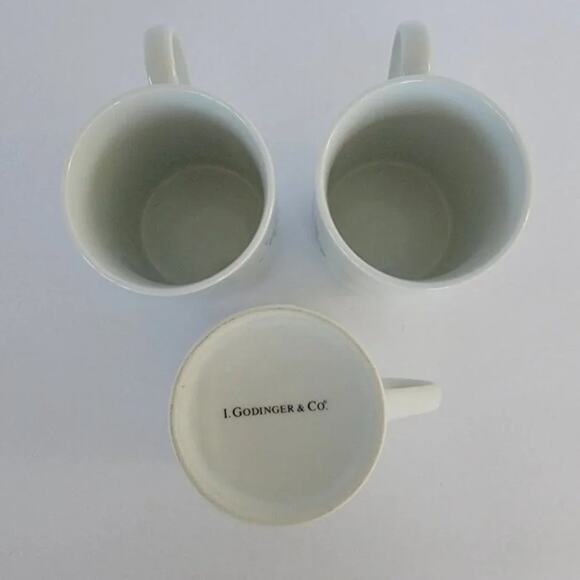 I Godinger & Co Birthday Celebration Mugs Set of 3 White Ceramic Coffee Cups - Picture 7 of 9
